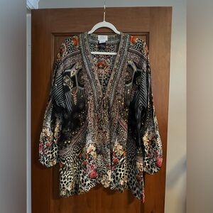 Camilla Multicolor Lace Up Blouse